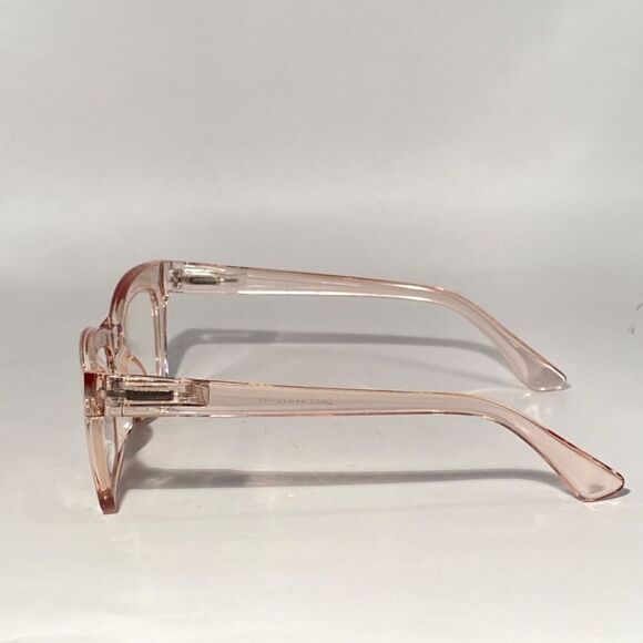 1290 Gretchen Reading Glasses 1.5 Square Clear Pink Frames Oversize NWT - Picture 4 of 9